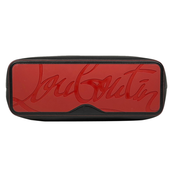 Christian Louboutin Cabata Tote Shoulder Bag Leather Black Red - Picture 4 of 8